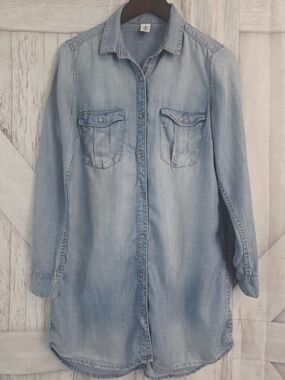 Lightweight Denim (Jean) Chambray Button-Down Shirt Dress – Women’s US 8
